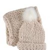 Totes Cream Ladies Chunky Knit Beanie Hat & Snood Set