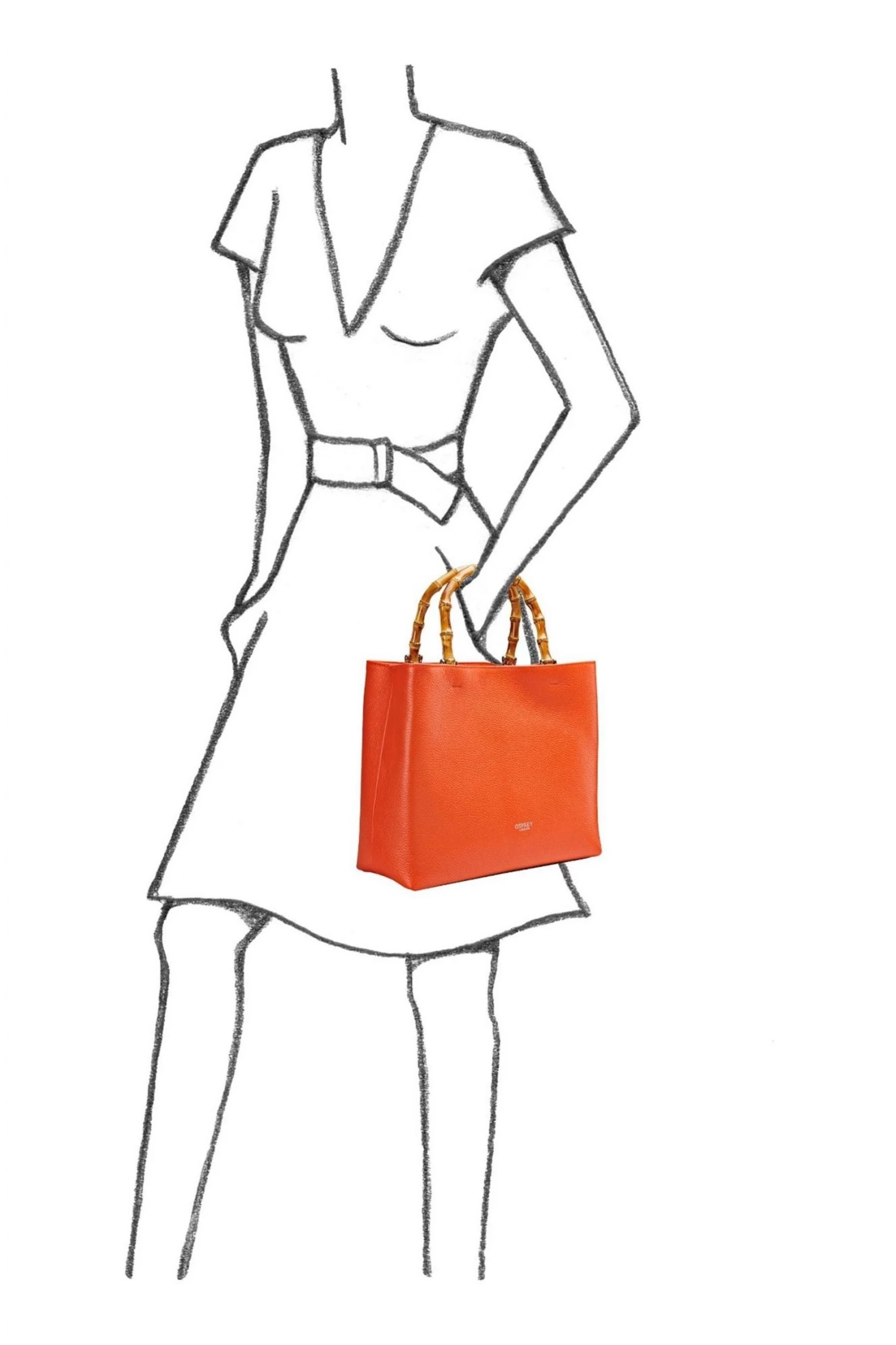 OSPREY LONDON The Clio Italian Leather Burnt Orange Grab Bag 4 OSPREY LONDON The Clio Italian Leather Burnt Orange Grab Bag - Image 4