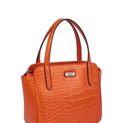 OSPREY LONDON Minster Croc Leather Grab Bag Lilac