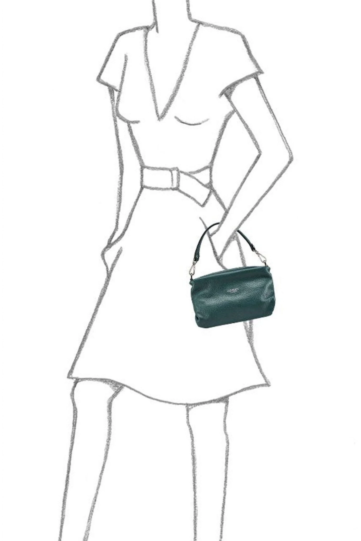 OSPREY LONDON Carina Nappa Leather Shrug Bag Sea Green 4 OSPREY LONDON Carina Nappa Leather Shrug Bag Sea Green - Image 4