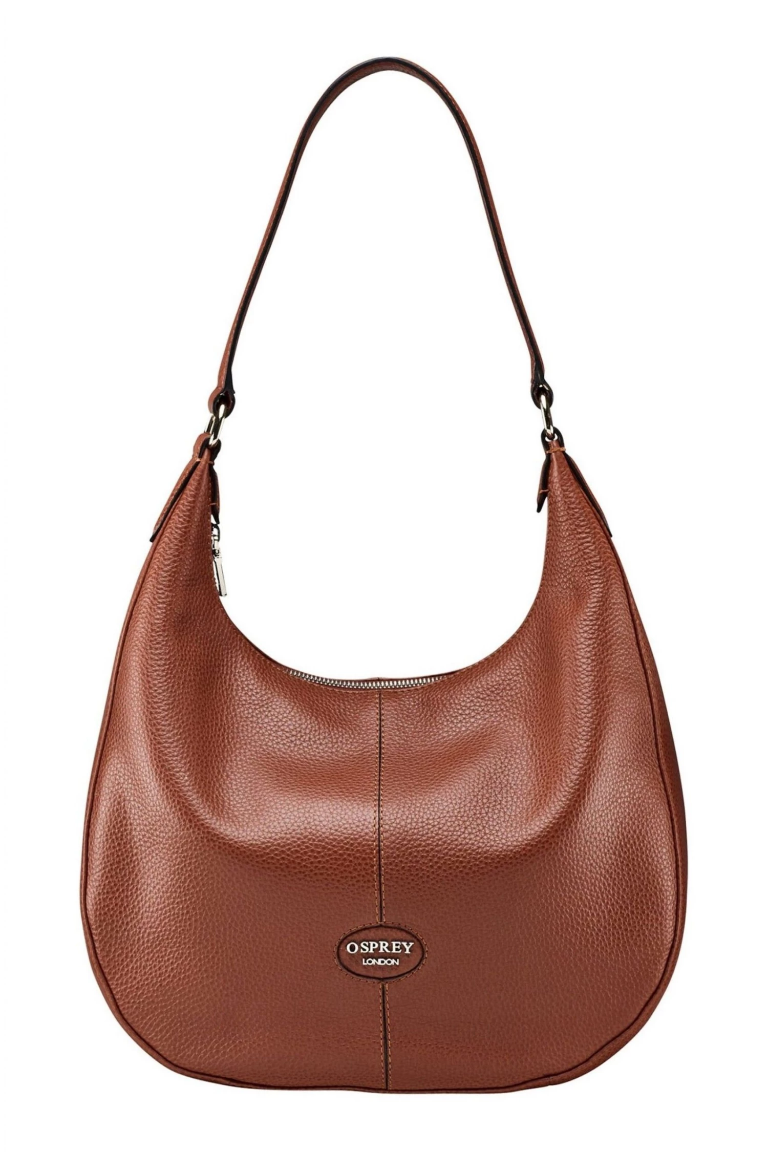 OSPREY LONDON Grainy Hide Leather Rita Hobo Bag Tan Brown 1 OSPREY LONDON Grainy Hide Leather Rita Hobo Bag Tan Brown