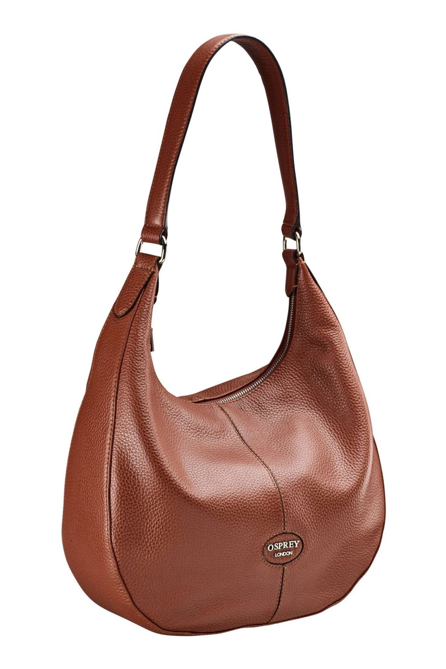 OSPREY LONDON Grainy Hide Leather Rita Hobo Bag Tan Brown 2 OSPREY LONDON Grainy Hide Leather Rita Hobo Bag Tan Brown - Image 2