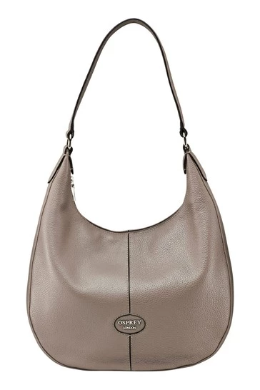 OSPREY LONDON Grainy Hide Leather Rita Hobo Bag Tan Brown 6 OSPREY LONDON Grainy Hide Leather Rita Hobo Bag Tan Brown - Image 6
