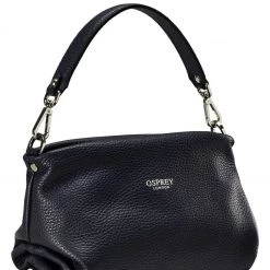 OSPREY LONDON The Carina Shrug Italian Leather Handbag Silver