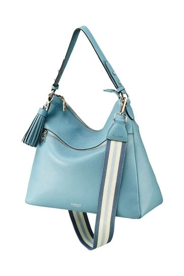 OSPREY LONDON Grainy Hide Leather Stella Hobo Bag Robin Egg Blue 7 OSPREY LONDON Grainy Hide Leather Stella Hobo Bag Robin Egg Blue - Image 7