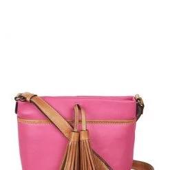 OSPREY LONDON The Savanna Leather Cross-Body Bag Coral -OSPREY LONDON Sales unnamed file 275