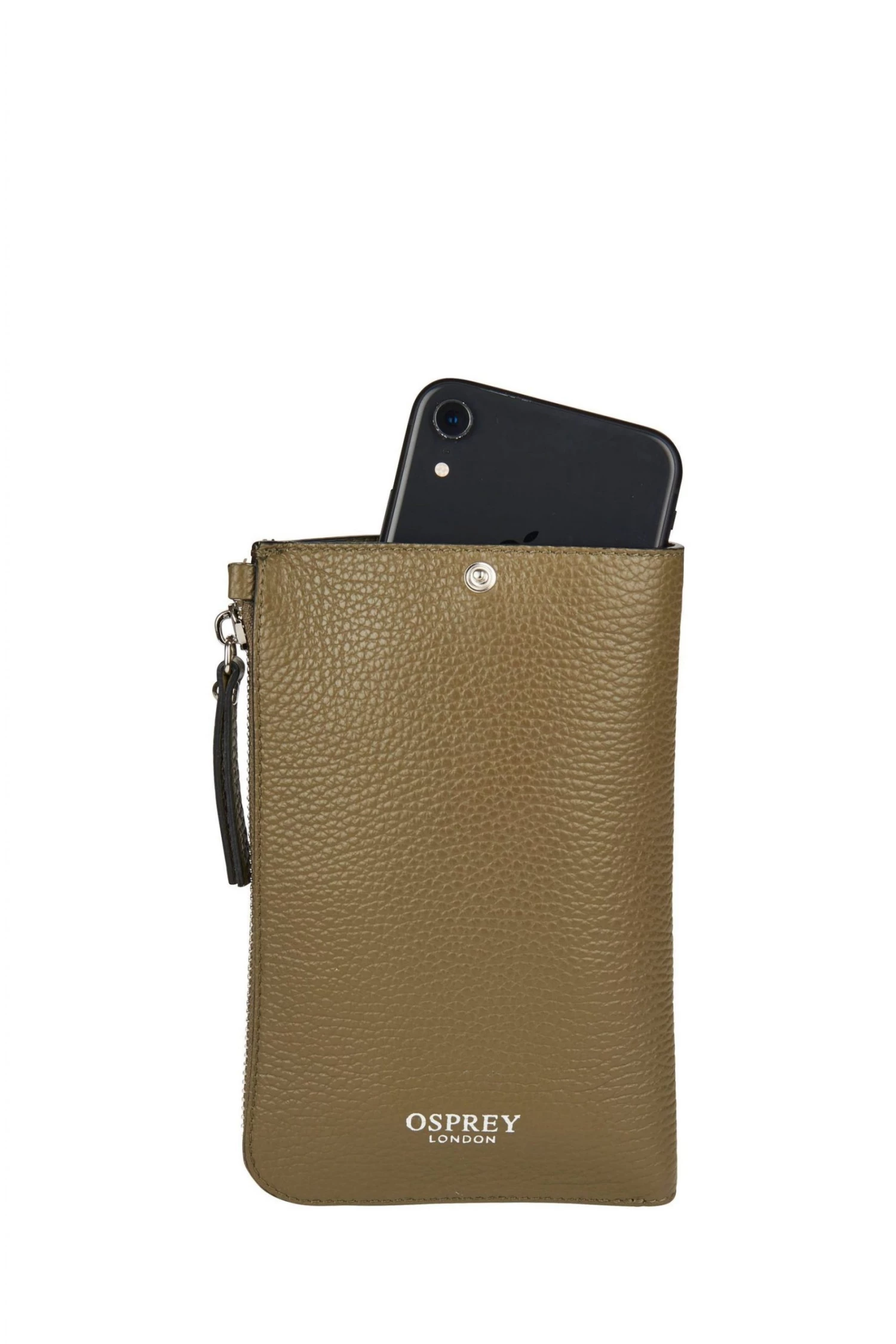 OSPREY LONDON Womens Electra Pebble Grain Leather Lanyard Phone Pouch Bag Cream 1 OSPREY LONDON Womens Electra Pebble Grain Leather Lanyard Phone Pouch Bag Cream