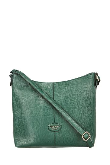 OSPREY LONDON Grainy Hide Leather Rita Cross-Body Bag Forest Green 9 OSPREY LONDON Grainy Hide Leather Rita Cross-Body Bag Forest Green - Image 9