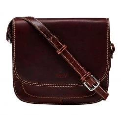 OSPREY LONDON Brown Cognac Saddle Leather Madden Cross-Body Bag