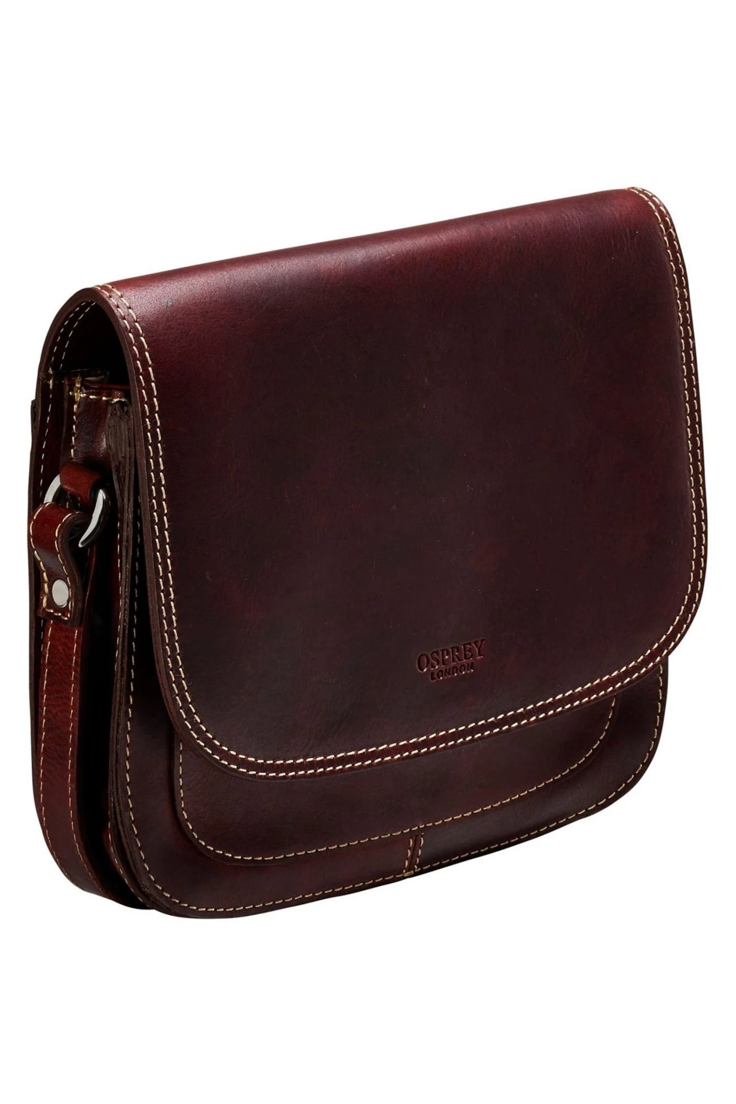 OSPREY LONDON Brown Cognac Saddle Leather Madden Cross-Body Bag 2 OSPREY LONDON Brown Cognac Saddle Leather Madden Cross-Body Bag - Image 2