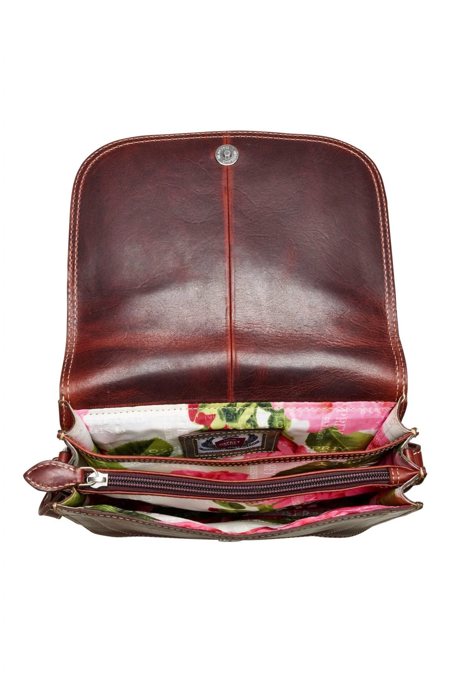 OSPREY LONDON Brown Cognac Saddle Leather Madden Cross-Body Bag 3 OSPREY LONDON Brown Cognac Saddle Leather Madden Cross-Body Bag - Image 3