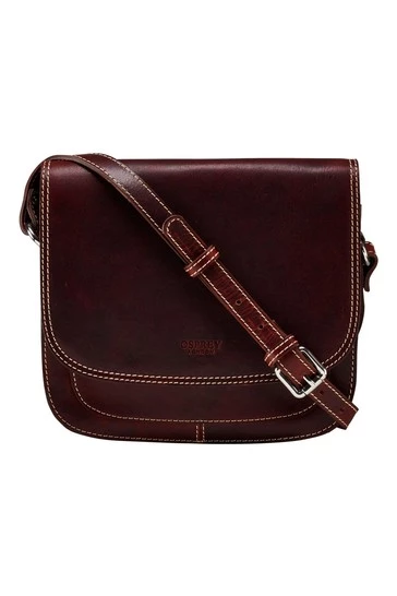 OSPREY LONDON Brown Cognac Saddle Leather Madden Cross-Body Bag 5 OSPREY LONDON Brown Cognac Saddle Leather Madden Cross-Body Bag - Image 5