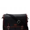 OSPREY LONDON Brown Waxed Canvas & Glazed Calf Leather Grantham Messenger Bag