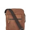 OSPREY LONDON Russell Snuffed Brown Grain Leather Small Messenger Bag