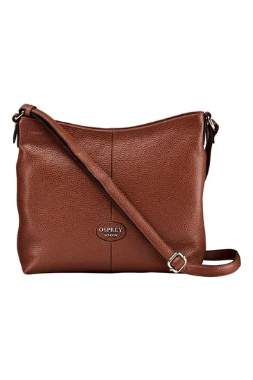 OSPREY LONDON Grainy Hide Leather Rita Cross-Body Bag Mushroom 6 OSPREY LONDON Grainy Hide Leather Rita Cross-Body Bag Mushroom - Image 6