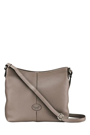 OSPREY LONDON Grainy Hide Leather Rita Cross-Body Bag Mushroom 7 OSPREY LONDON Grainy Hide Leather Rita Cross-Body Bag Mushroom - Image 7