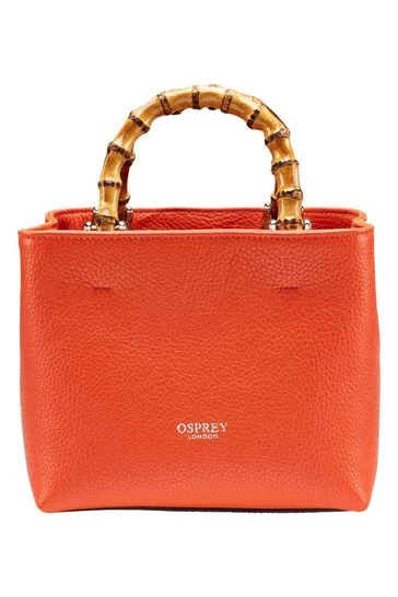 OSPREY LONDON Nappa Leather Mini Clio Grab Bag Orange 7 OSPREY LONDON Nappa Leather Mini Clio Grab Bag Orange - Image 7