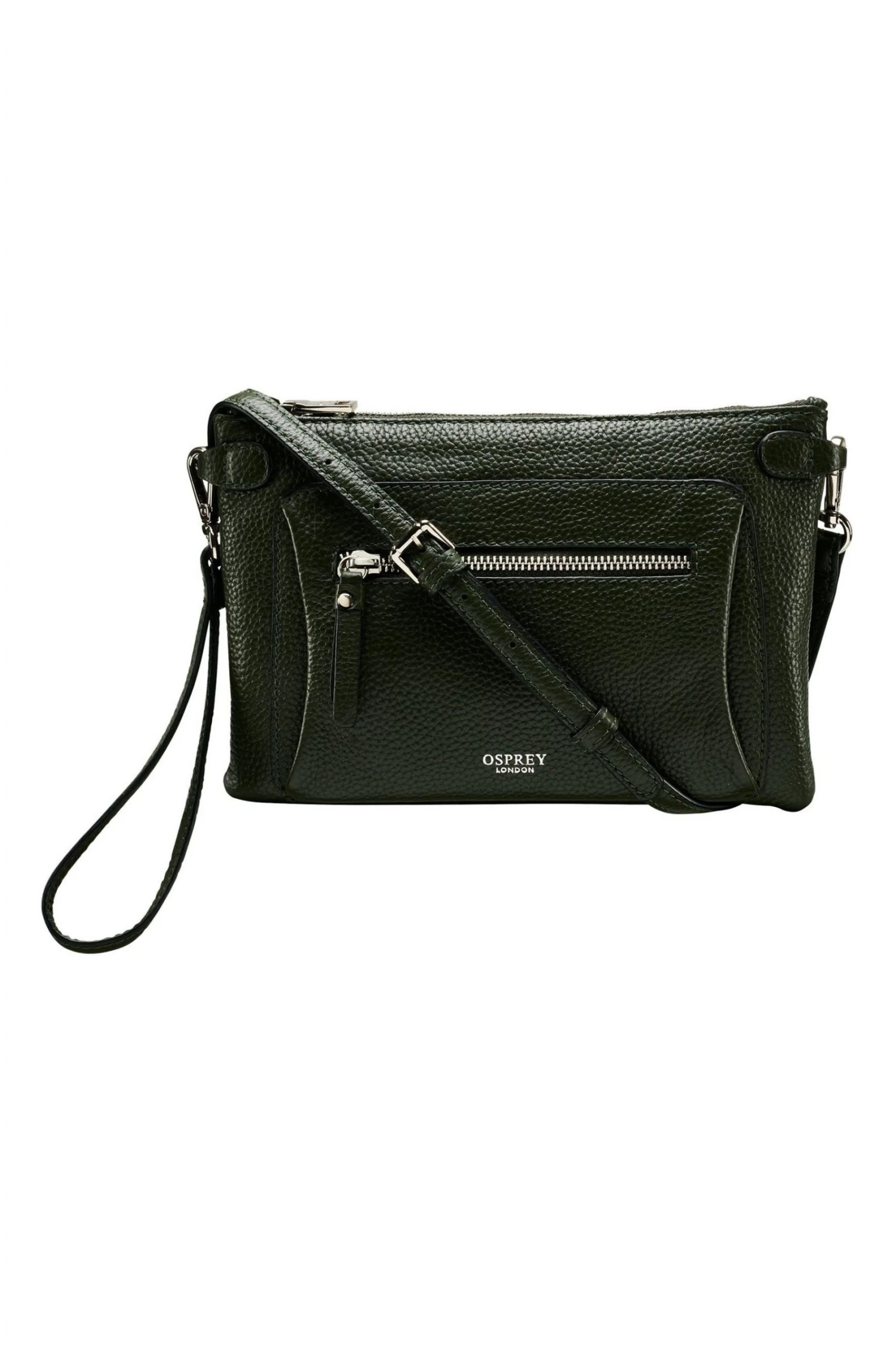 OSPREY LONDON Leather Ruby Croc Cross-Body Bag Black 1 OSPREY LONDON Leather Ruby Croc Cross-Body Bag Black