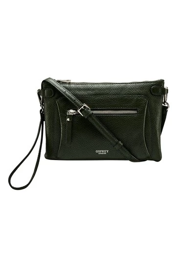 OSPREY LONDON Leather Ruby Croc Cross-Body Bag Black 4 OSPREY LONDON Leather Ruby Croc Cross-Body Bag Black - Image 4