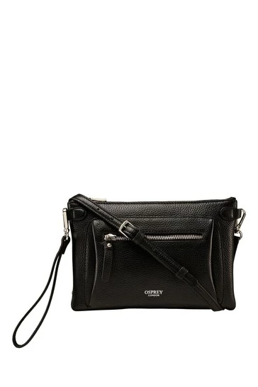 OSPREY LONDON Leather Ruby Croc Cross-Body Bag Black 5 OSPREY LONDON Leather Ruby Croc Cross-Body Bag Black - Image 5