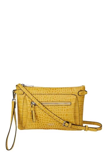 OSPREY LONDON Leather Ruby Croc Cross-Body Bag Black 6 OSPREY LONDON Leather Ruby Croc Cross-Body Bag Black - Image 6