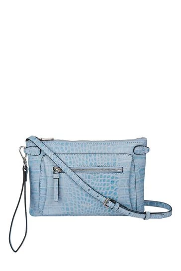 OSPREY LONDON Leather Ruby Croc Cross-Body Bag Black 8 OSPREY LONDON Leather Ruby Croc Cross-Body Bag Black - Image 8