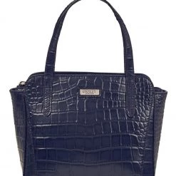 OSPREY LONDON Womens Leather Minster Croc Grab Bag Cognac Brown