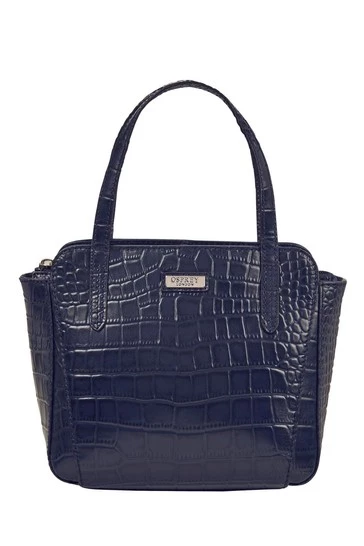 OSPREY LONDON Womens Leather Minster Croc Grab Bag Cognac Brown 4 OSPREY LONDON Womens Leather Minster Croc Grab Bag Cognac Brown - Image 4