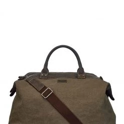 OSPREY LONDON Stone Old Calf Leather Hunter Weekend Holdall Bag