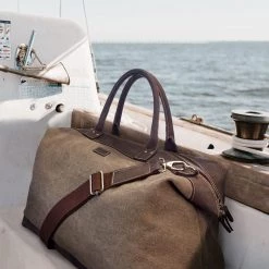 OSPREY LONDON Stone Old Calf Leather Hunter Weekend Holdall Bag -OSPREY LONDON Sales unnamed file 421 scaled