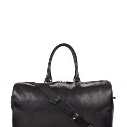 OSPREY LONDON The Carter Leather Weekend Holdall Bag Black