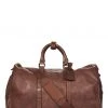OSPREY LONDON Cognac Washed Leather Hazelden Weekend Holdall Bag