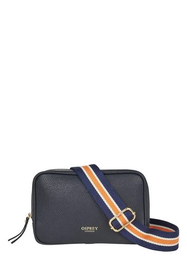 OSPREY LONDON Womens Grainy Hide Leather Roma Cross-Body Bag Silver 14 OSPREY LONDON Womens Grainy Hide Leather Roma Cross-Body Bag Silver - Image 14