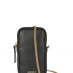 OSPREY LONDON Womens Electra Pebble Grain Leather Mini Phone Pouch Bag Black -OSPREY LONDON Sales unnamed file 522 scaled