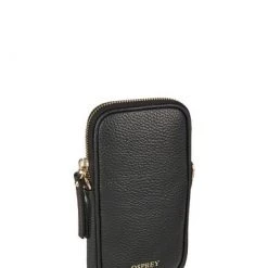 OSPREY LONDON Womens Electra Pebble Grain Leather Mini Phone Pouch Bag Black -OSPREY LONDON Sales unnamed file 525