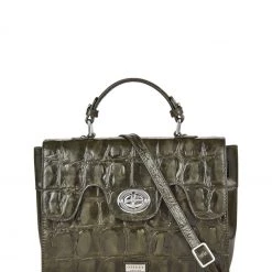 OSPREY LONDON Womens Mambo Caimen Leather Cross-Body Bag Red