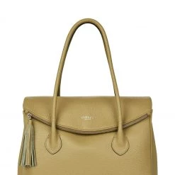 OSPREY LONDON The Carina Italian Leather Work Bag Pear Green