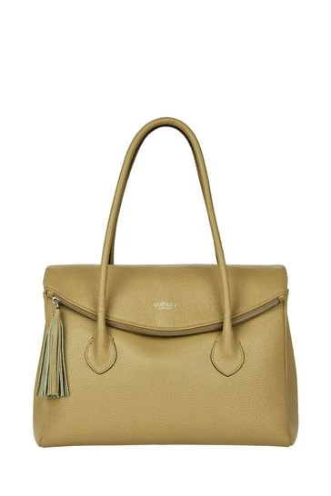 OSPREY LONDON The Carina Italian Leather Work Bag Pear Green 5 OSPREY LONDON The Carina Italian Leather Work Bag Pear Green - Image 5