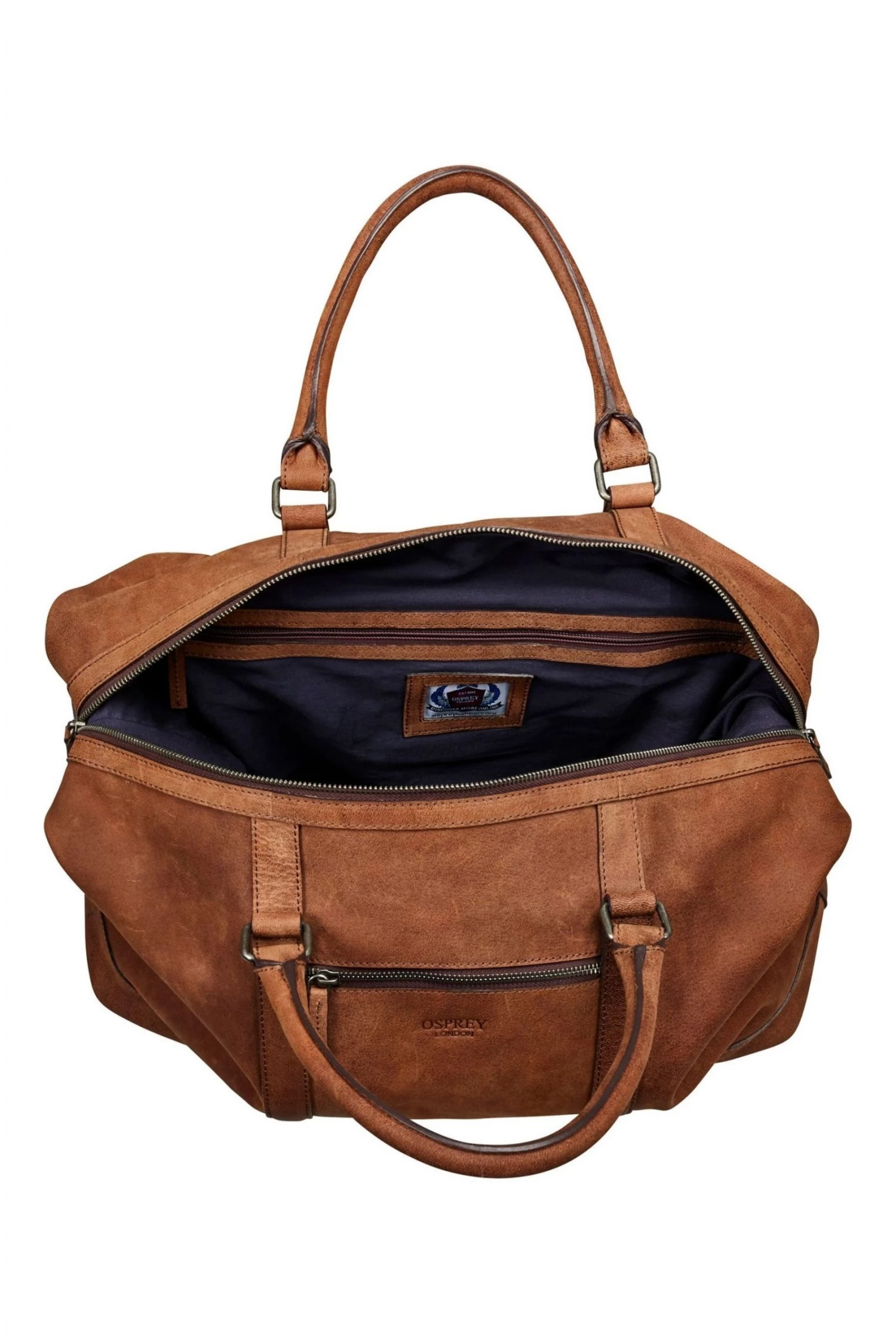 OSPREY LONDON Brown Clayton Leather Weekend Holdall Bag 3 OSPREY LONDON Brown Clayton Leather Weekend Holdall Bag - Image 3