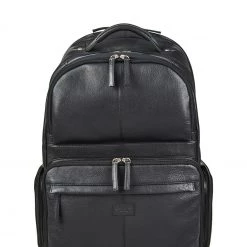OSPREY LONDON The Lockton Black Leather Backpack