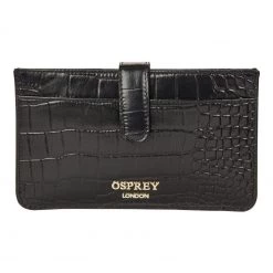 OSPREY LONDON Black The Grosvenor 2-In-1 Leather Organiser Pouch
