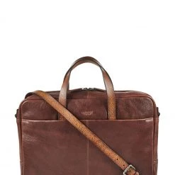 OSPREY LONDON Kennedy Glazed Calf Leather Laptop Bag