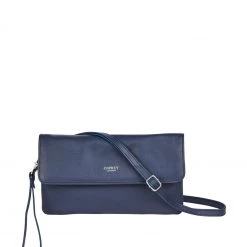 OSPREY LONDON Navy Blue The Sasha Leather Clutch Bag