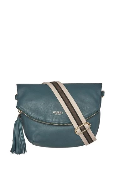 OSPREY LONDON Milano Smooth Calf Leather Blue Crossbody Bag 7 OSPREY LONDON Milano Smooth Calf Leather Blue Crossbody Bag - Image 7