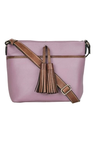 OSPREY LONDON The Savanna Leather Cross-Body Bag Navy 6 OSPREY LONDON The Savanna Leather Cross-Body Bag Navy - Image 6