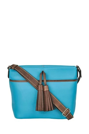 OSPREY LONDON The Savanna Leather Cross-Body Bag Navy 11 OSPREY LONDON The Savanna Leather Cross-Body Bag Navy - Image 11