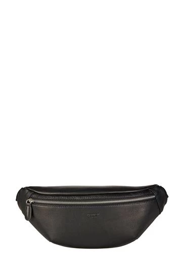 OSPREY LONDON The Walker Black Leather Bum Bag 6 OSPREY LONDON The Walker Black Leather Bum Bag - Image 6