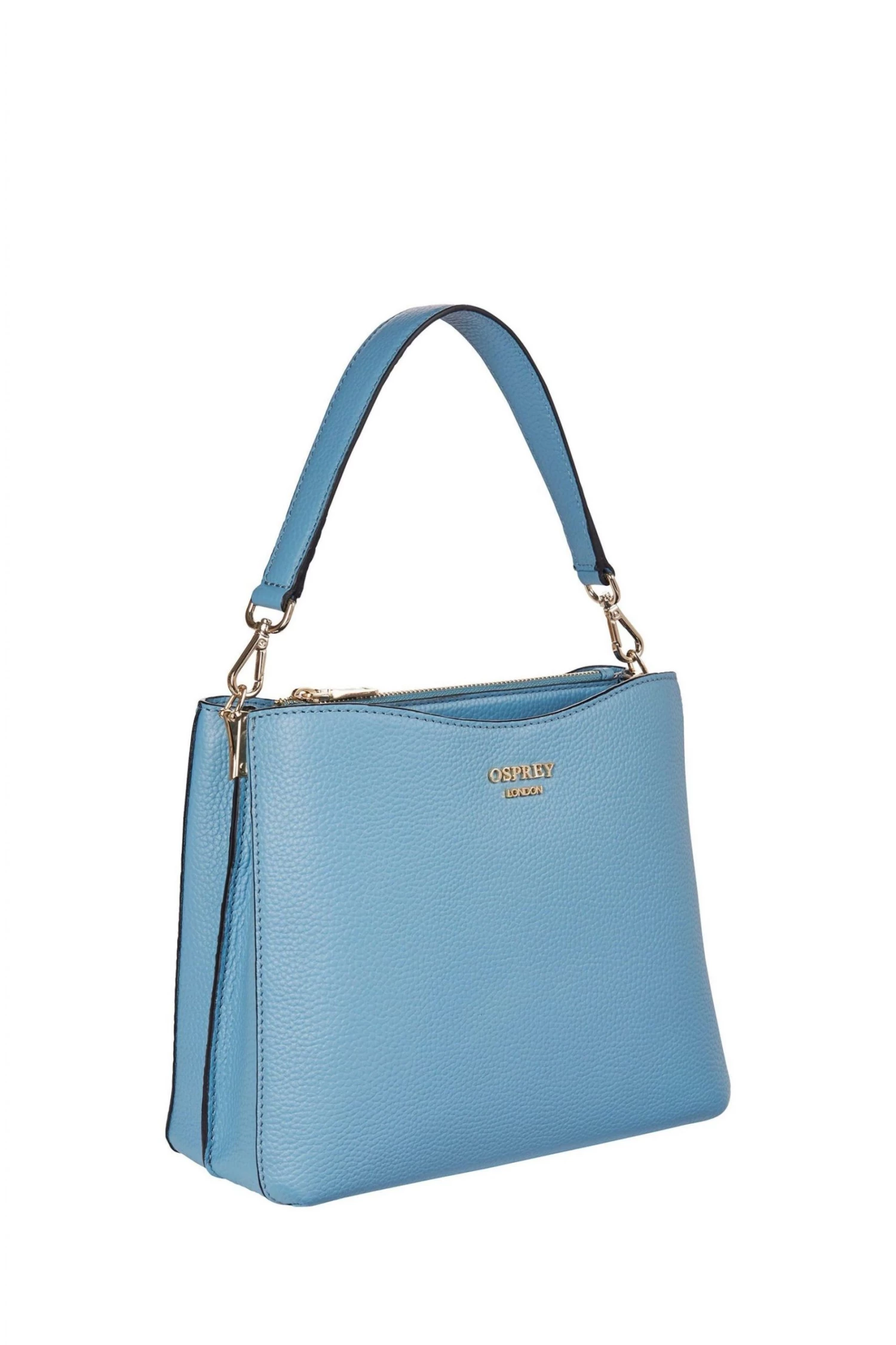 OSPREY LONDON Winchester Grainy Hide Leather Grab Bag Robin Egg Blue 2 OSPREY LONDON Winchester Grainy Hide Leather Grab Bag Robin Egg Blue - Image 2
