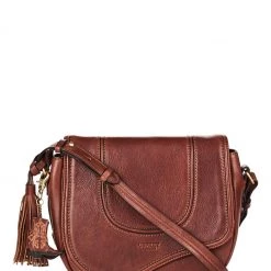 OSPREY LONDON Brown Cognac Saddle Leather Rodeo Satchel Bag