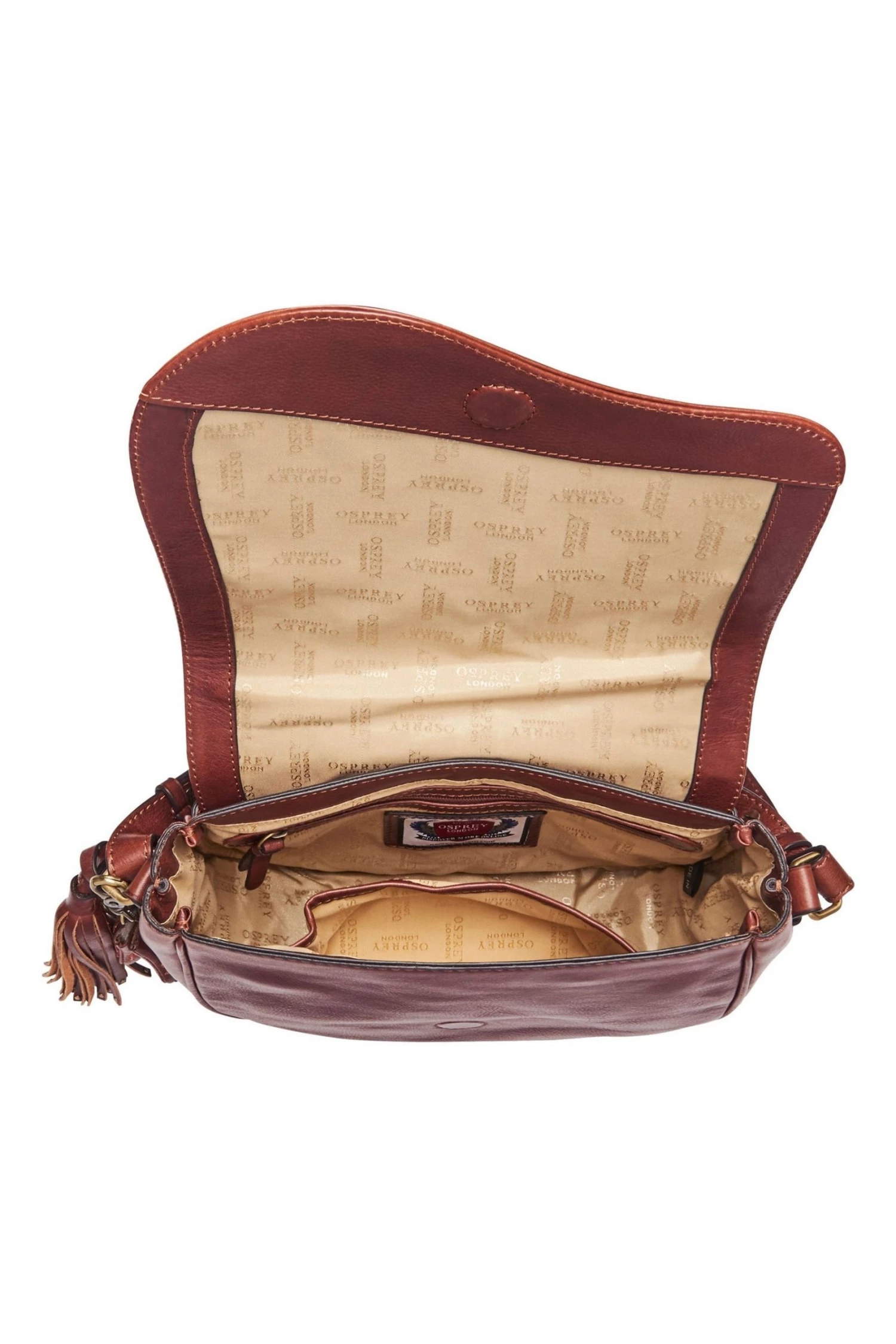 OSPREY LONDON Brown Cognac Saddle Leather Rodeo Satchel Bag 4 OSPREY LONDON Brown Cognac Saddle Leather Rodeo Satchel Bag - Image 4